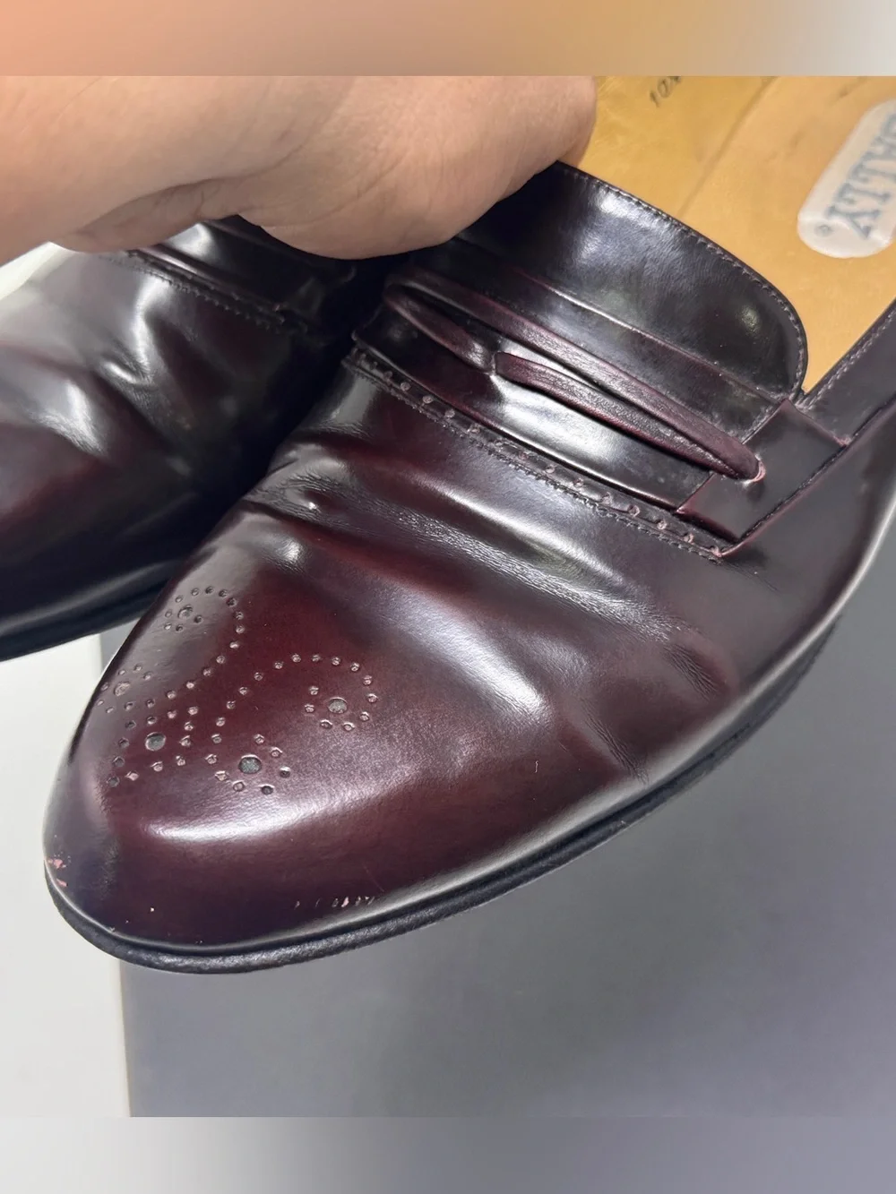 Vintage BALLY Burgundy Slip On Loafers - Burgundy Size 10.5